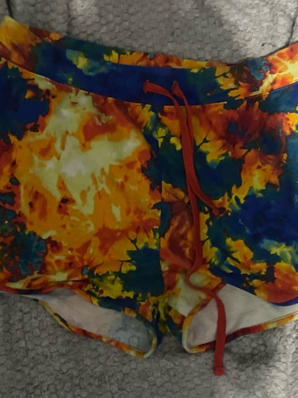 Ambiance Bright Tie-Dye Shorts in Yellow, Orange, Blue 1x